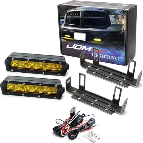 Miniatura 10 de iJDMTOY Kit de luces antiniebla LED de xenón Mini-SR color blanco compatible con Dodge RAM 1500 2011-18, incluye (2) barras de luz LED blancas de 30