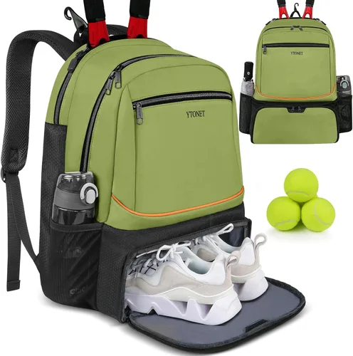 Miniatura 9 de Ytonet Tennis Bag Tennis Backpack for Women Men 2 Rackets with Insulated Pocket Ventilated Shoe Compartment Gris