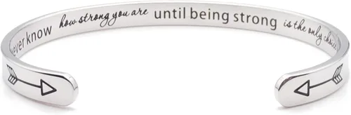Miniatura 129 de Pulseras inspiradoras para mujer, joyería de acero inoxidable, con refranes, pulsera motivacional con mensaje oculto, pulseras grabadas para mejor