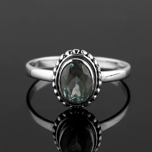 Miniatura 17 de 925 Sterling Silver Designer Ring Natural Gemstones & Brilliant Stones Handmade Bohemian Jewelry Healing Crystals Birthday Elegant Promise