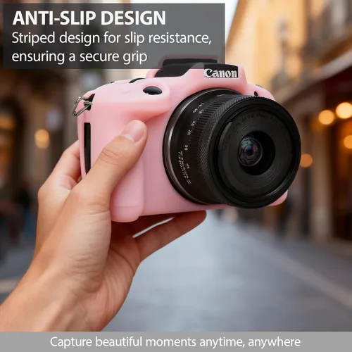 Miniatura 3 de Funda para cámara Canon EOS R50, funda protectora de silicona suave, antiarañazos, funda ajustada delgada con accesorios de protector de pantalla