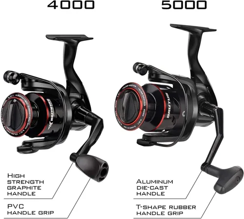 Miniatura 5 de KastKing Brutus Spinning Reel, Freshwater Spinning Fishing Reels, Graphite Frame, CNC Aluminum Spool, 5.2:1 Gear Ratio, 4+1 Ball Bearings
