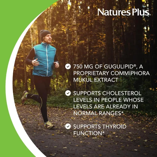 Miniatura 4 de NaturesPlus Herbal Actives Gugulipid, liberación prolongada, 1000 mg, 2.5% de guggulsteronas, 30 tabletas veganas, suplemento botánico ayurvédico