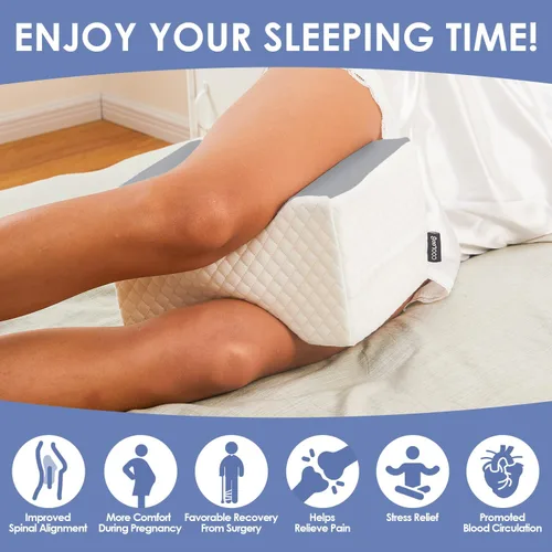 Miniatura 3 de cooloo8 Almohada de rodilla para dormir de lado, almohada de piernas para dormir de lado, almohada de columna vertebral suave para ciática, alivio