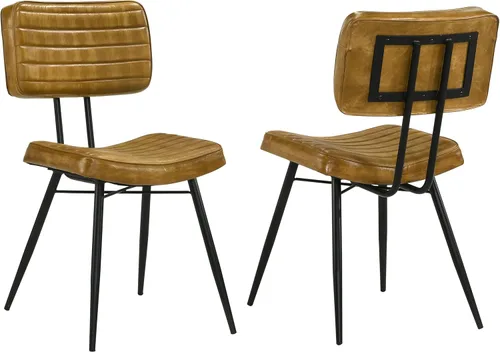 Coaster Home Furnishings - Misty - Cuero y metal - Sillas laterales de comedor tapizadas con asiento y respaldo copetudos - Comedor y cocina casera