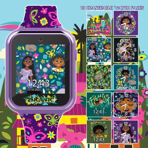 Miniatura 2 de Accutime Disney Encanto - Reloj inteligente para niños y niñas, reloj inteligente interactivo con cámara selfie, juegos, grabadora de voz y video