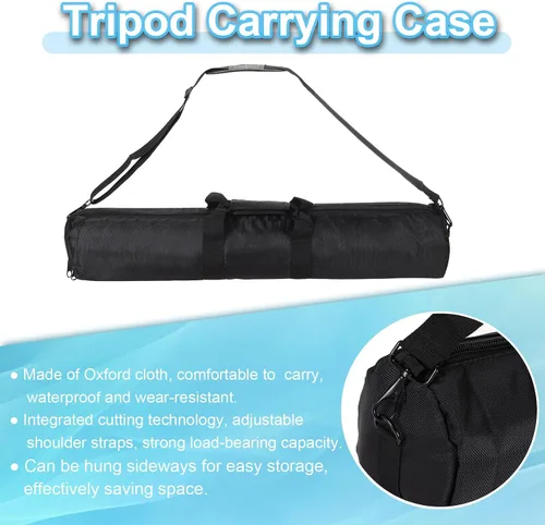 Miniatura 4 de PATIKIL Fundas de transporte para trípode de 27.56 x 5.12 pulgadas, 1 paquete de bolsa de trípode acolchada de nailon con asas para soportes de luz