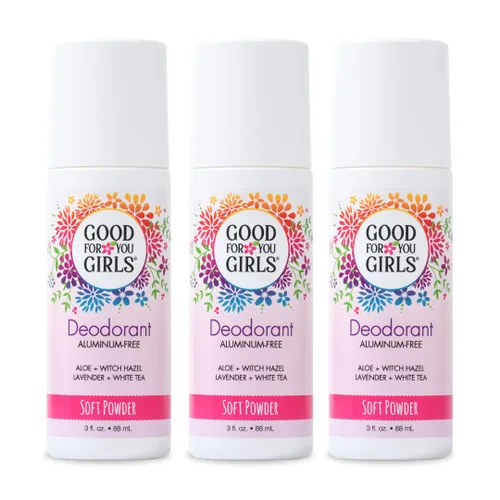 Good for You Girls Desodorante natural sin aluminio para niños, preadolescentes, adolescentes, control de olores seguro y eficaz, roll-on