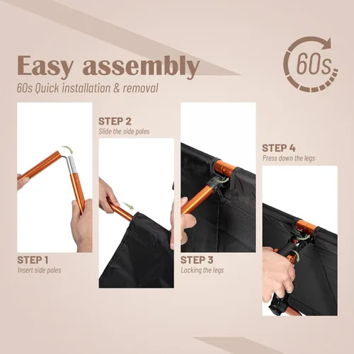 Miniatura 7 de G2 - Catre plegable para camping, catre de viaje duradero, ultraligero para mochileros, senderismo de verano, montañismo, capacidad máxima de carga