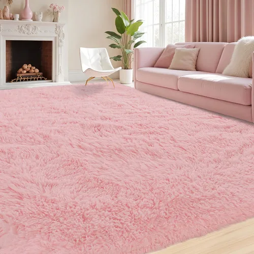 Miniatura 19 de Alfombra de Área 8x10 para Sala de Estar: Alfombras Shag Gris Claro Ultra Suaves y Esponjosas, Alfombra Grande Difusa de Felpa