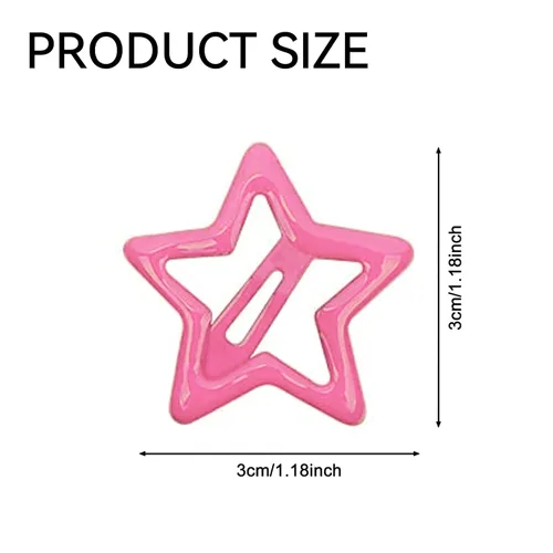 Miniatura 6 de 10 pinzas para el cabello con forma de estrella roja clara, pasadores para el cabello para niñas, pinzas pequeñas Y2K, antideslizantes, estrellas