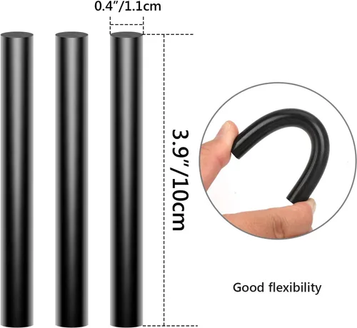 Miniatura 2 de Paquete de 36 barras de pegamento caliente negro, 3.93 x 0.43 pulgadas, tamaño completo, barra de pegamento termofusible, herramienta de reparación