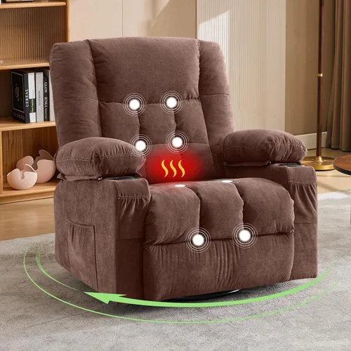 Miniatura 9 de BOSMILLER Silla reclinable eléctrica con masaje y calor para ancianos, silla elevadora eléctrica con carga USB y bolsillos laterales, adecuada