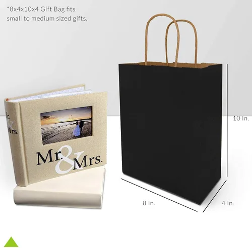 Miniatura 7 de Prime Line Packaging Bolsas de regalo negras, bolsas de regalo de papel con asas, bolsas al por menor para pequeñas empresas, boutique, compras, a