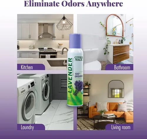 Miniatura 6 de Citrus Magic Ambientador en aerosol orgánico natural que elimina olores, eucalipto lavanda, 3 onzas, paquete de 3