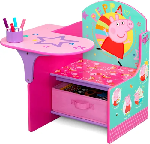 Miniatura 16 de Escritorio con silla Baby Shark con compartimento de almacenamiento - Ideal para artes y manualidades, hora de merienda, educación en casa, tareas