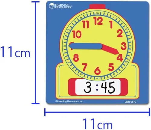 Miniatura 3 de Learning Resources Escribe y borra los relojes de estudiante: ayuda a los niños a practicar el tiempo, manipuladores de matemáticas, escuela