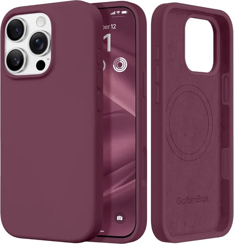 Miniatura 87 de GolbinBox Funda magnética para iPhone 17, compatible con MagSafe, cubierta de silicona integrada para control de cámara, funda de silicona líquida a
