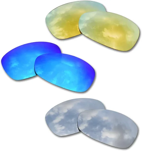 SOODASE - Gafas de sol polarizadas de repuesto para Oakley Juliet, color azul, dorado y plateado