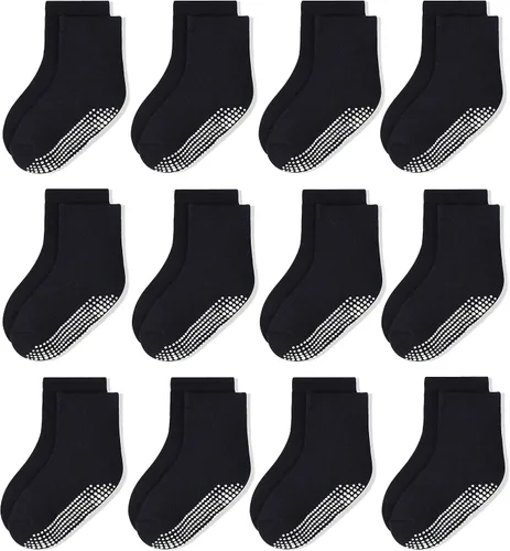 HYCLES Calcetines de agarre para niños pequeños, calcetines antideslizantes para el suelo con agarre para niños de 1 a 10 años y niñas de 6 a 12