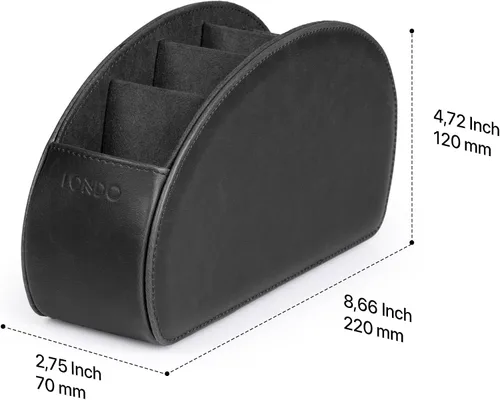 Miniatura 5 de Otto porta control remoto con 5 bolsillos para DVD, Blu-Ray, TV, Roku o Apple TV - PU piel con forro de gamuza - Delgado, living compacto o depósito