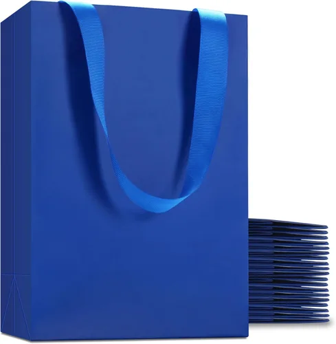 Miniatura 30 de Bolsas de papel kraft blancas extra grandes, bolsas de papel resistentes a granel, 10 unidades, 16 x 6 x 12 pulgadas Blanco