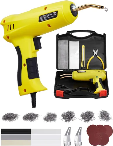 VEVOR Kit de soldadura de plástico, pistola de soldadura de plástico de 220 W con 1200 grapas calientes y 76 varillas de soldadura, pistola de