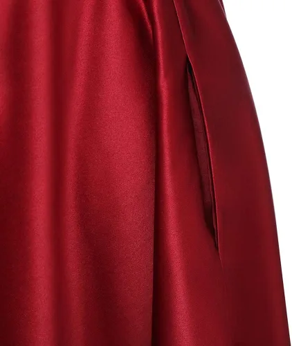 Miniatura 5 de Yexinbridal Vestido corto de satén con tirantes delgados, cuello en V, con cuentas, para fiesta de noche
