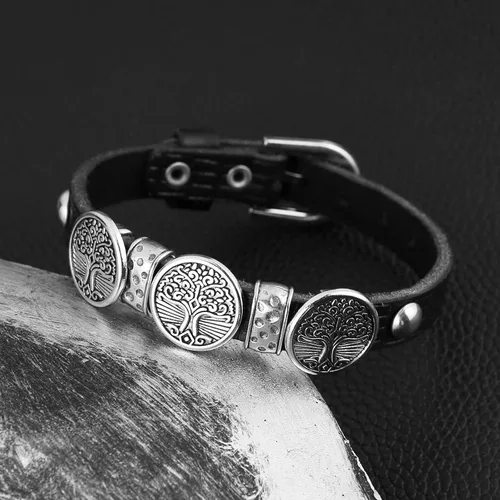 Miniatura 2 de HZMAN Pulseras vikingas trenzadas de cuero para hombres y niños, estilo nórdico, vintage, árbol de la vida, pulsera de talismán, regalo de joyería