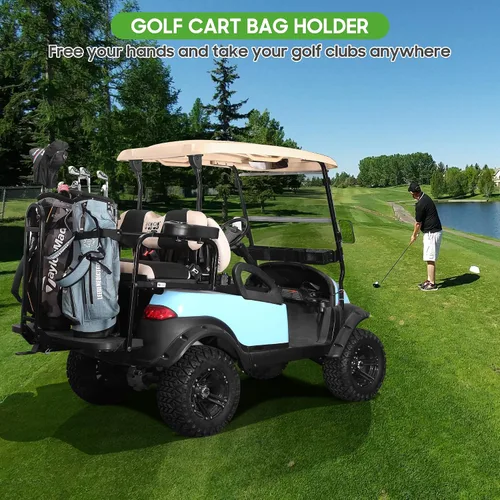 Miniatura 6 de 10L0L Soporte para bolsa de carrito de golf para 2+2 asientos traseros, accesorio universal sin perforaciones para Club Car EZGO Yamaha con tubo