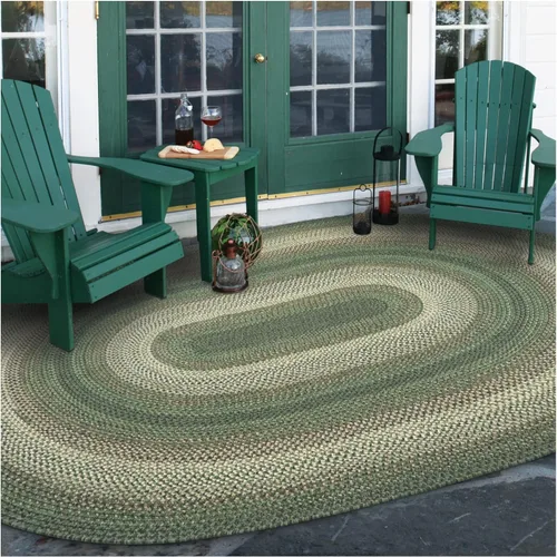 Miniatura 132 de Alfombra ovalada trenzada gris humo de 20 x 30 pulgadas, lavable para interiores y exteriores, decoración campestre para cocinas y entradas