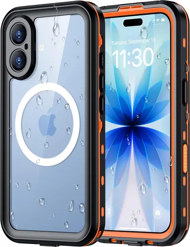 Miniatura 40 de Red2Fire Funda impermeable para iPhone 16, protector de pantalla integrado y protector de cámara, compatible con MagSafe, cuerpo completo a prueba