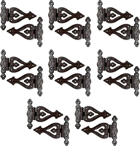 Miniatura 40 de Adonai Hardware Alleluia - Bisagras delanteras de hierro fundido antiguo (3.2 pulgadas x 10 unidades, negro mate) para puertas de granero, puertas