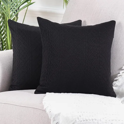 Yaertun Paquete de 2 fundas de almohada decorativas súper suaves, fundas de almohada cuadradas para sofá, dormitorio o automóvil, diseño moderno en