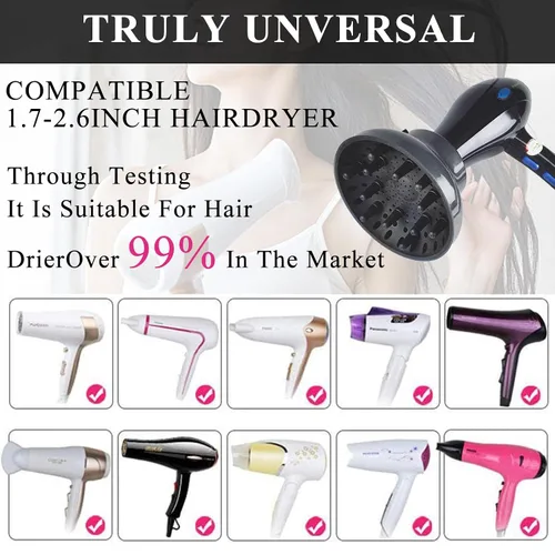 Miniatura 7 de Accesorio Difusor de Secador de Pelo Universal Ajustable Profesional Herramienta de Salón para Cabello Rizado Se Ajusta a la Mayoría de Secadores