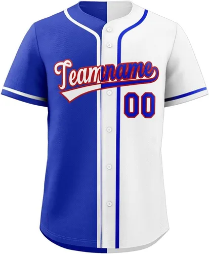 Miniatura 33 de Camiseta de béisbol dividida personalizada con botones y número de nombre cosido personalizado para hombres/mujeres/niños
