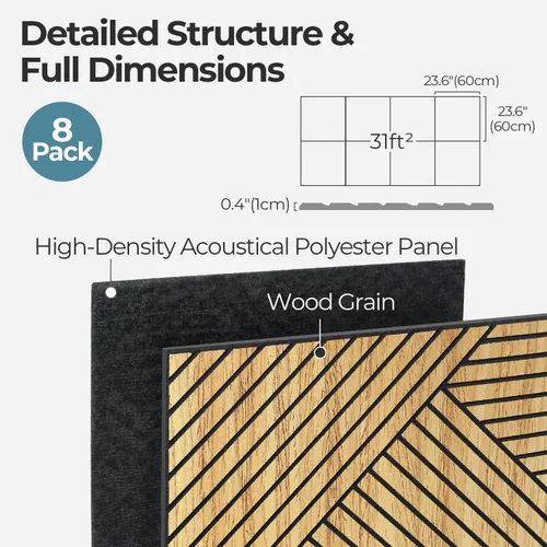 Miniatura 3 de AKUMAX Paneles Acústicos Grandes - 95x48 Pulgadas Paneles de Pared Autoadhesivos Insonorizados, Paneles de Pared Decorativos 3D Despegar y Pegar