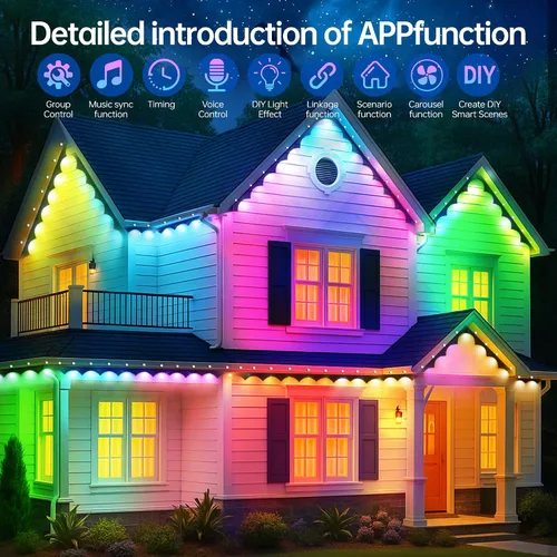 Miniatura 3 de Luces de Cadena para Exteriores Permanentes 330 pies RGB+IC, Control por Aplicación, Funciona con Alexa, Asistente de Google, Resistente al Agua