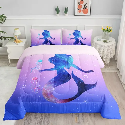 Miniatura 12 de Juego de ropa de cama Kawaii de fresa para niñas, juego de ropa de cama con patrón de cuadrícula rosa con 1 edredón y 2 fundas de almohada