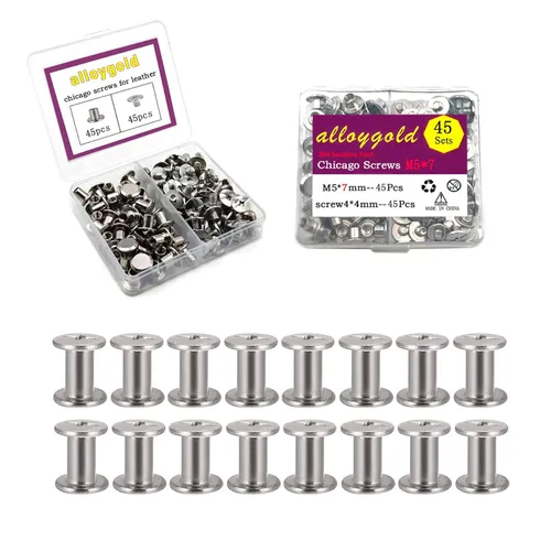 Miniatura 17 de 50 Juegos M5*6 Negro Pistola Kit de Tornillos Chicago Remaches de Cuero Tornillos Remaches Chicago Botones de Tornillos DIY Acabado de Cuero