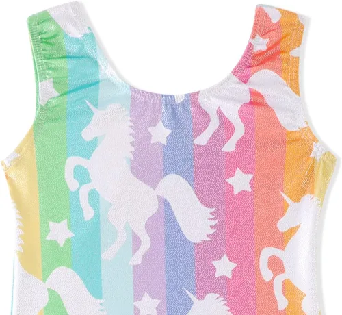 Miniatura 5 de EQSJIU Leotardos de gimnasia con falda para niñas, tutú de ballet, vestido de danza, leopardo, sirena, unicornio, falda de gimnasia