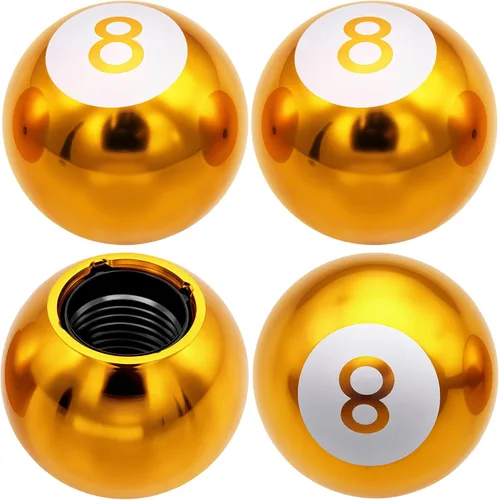 Miniatura 67 de 4 piezas tapas de vástago de válvula de neumático estilo bola 8, cubiertas universales de vástago de válvula de neumático con núcleo de cobre a