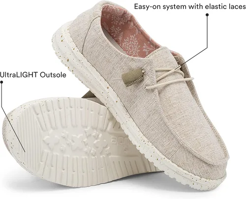Miniatura 5 de Hey Dude - Mocasines Wendy de tela chambray para mujer