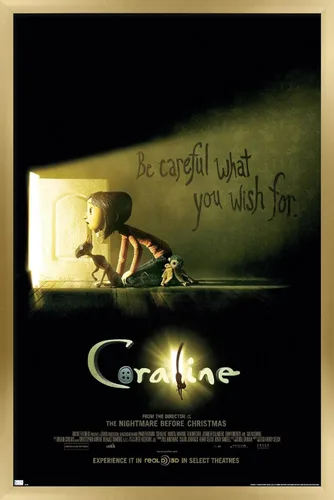 Miniatura 17 de Trends International Coraline - Póster de pared de una hoja, 22.4 pulgadas de largo x 14.7 pulgadas de ancho, versión enmarcada en bronce Versión