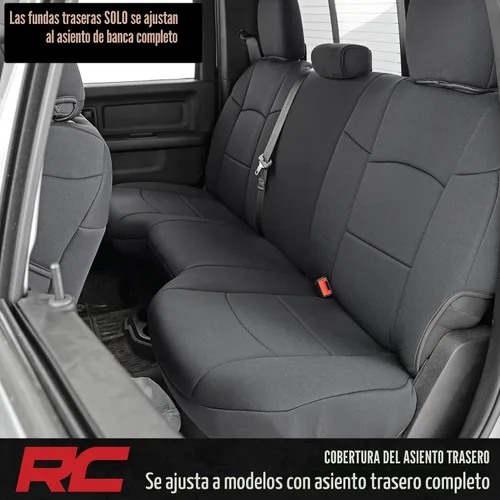 Miniatura 3 de Rough Country Fundas de asiento de neopreno para Dodge Ram (2019-2024), resistentes a los rayos UV y al agua, fundas acolchadas de espuma