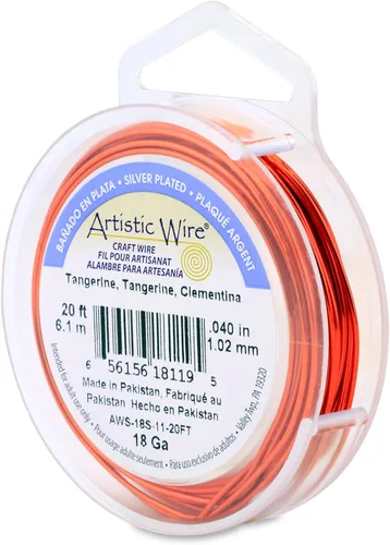 Miniatura 79 de Artistic Wire, alambre para manualidades de calibre 22 bañado en plata, resistente a las manchas, color cobre, blanco, 9,1 m