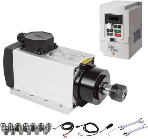 Miniatura 9 de Kits de motor de husillo CNC, 110 V, 1.5 KW, ER11, motor de husillo cuadrado refrigerado por aire, motor CNC de husillo CNC + 110 V 1.5 KW VFD +