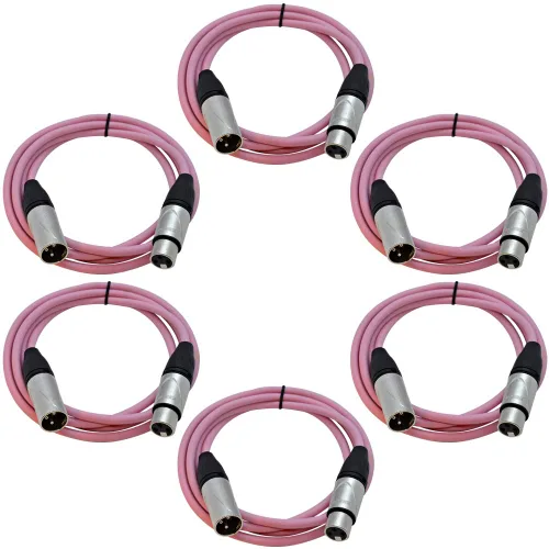 Miniatura 55 de Seismic Audio SAXLX-2Brown-Paquete de 6 cables de conexión XLR de 2 pies marrones - Cables de micrófono - Cables XLR macho a hembra - 2 pies