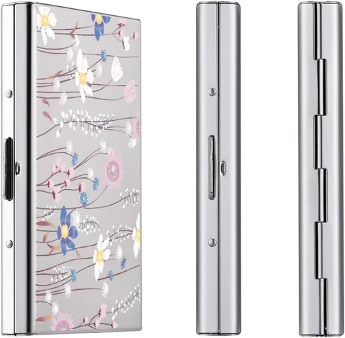 Miniatura 21 de BONSYL® Soporte para tarjetas de crédito, cartera delgada de metal con bloqueo RFID, con 6 ranuras para tarjetas, para mujeres y hombres.