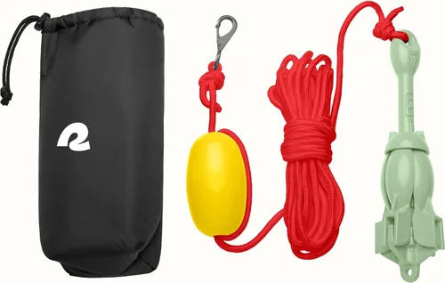 Retrospec Mainstay - Kit de anclaje plegable de 3.5 libras con cuerda de 26 pies, boya de polipropileno, bolsa de viaje resistente al agua y gancho